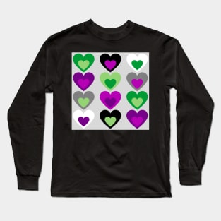 Aro/Ace heart pattern Long Sleeve T-Shirt